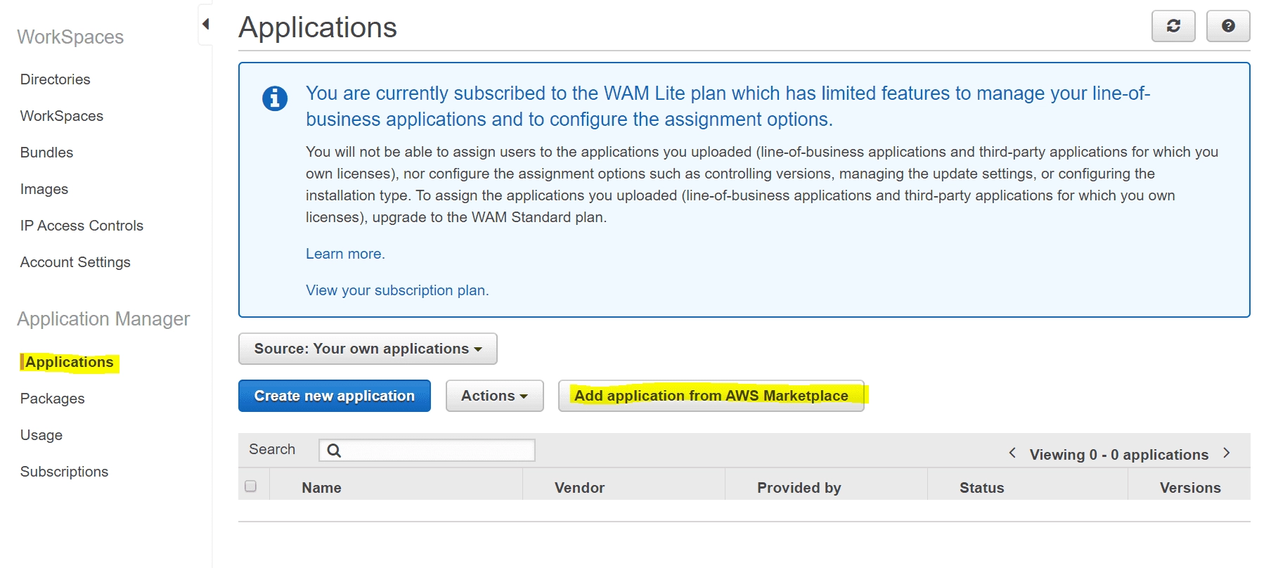 Step 1: Opening the AWS Marketplace