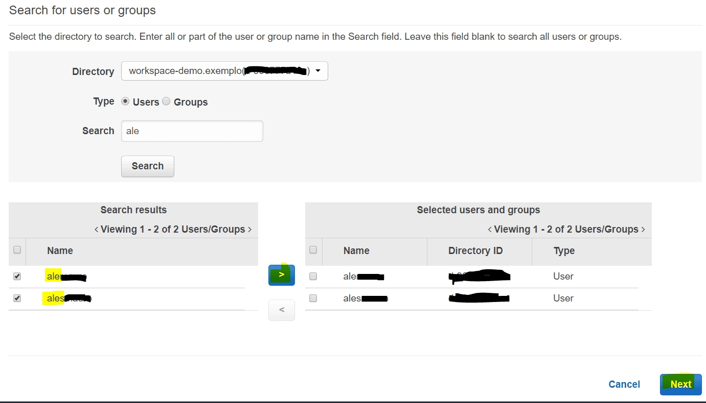 Step 2: Choosing the Users