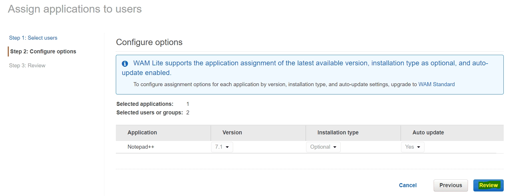 Step 2: Configuring the Application Versioning