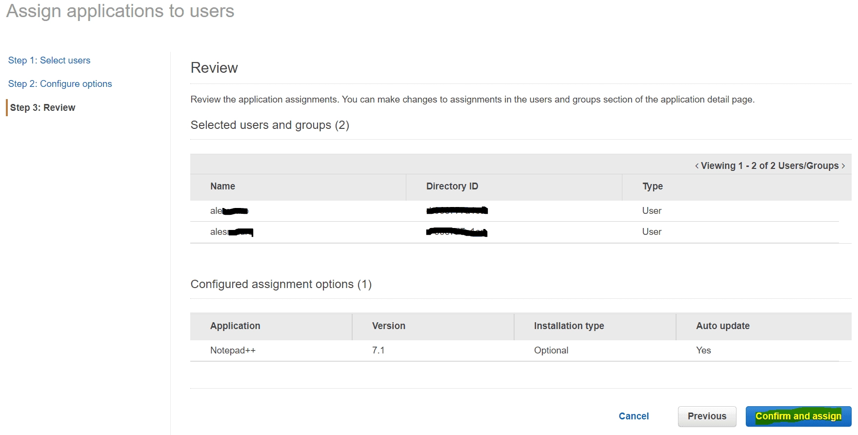 Step 2: Reviewing the Settings