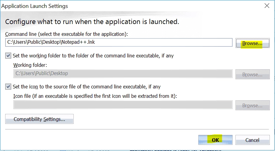 Step 3: Choosing the Executable
