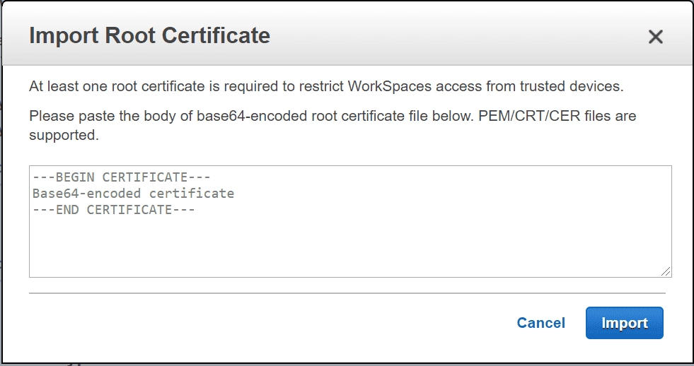 Step 4: Importing the Root Certificate