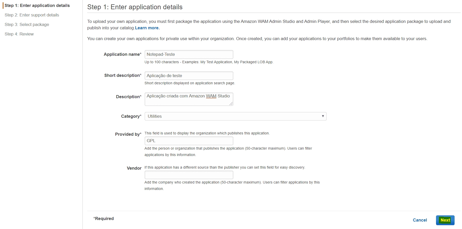 Step 5: Filling in the Form