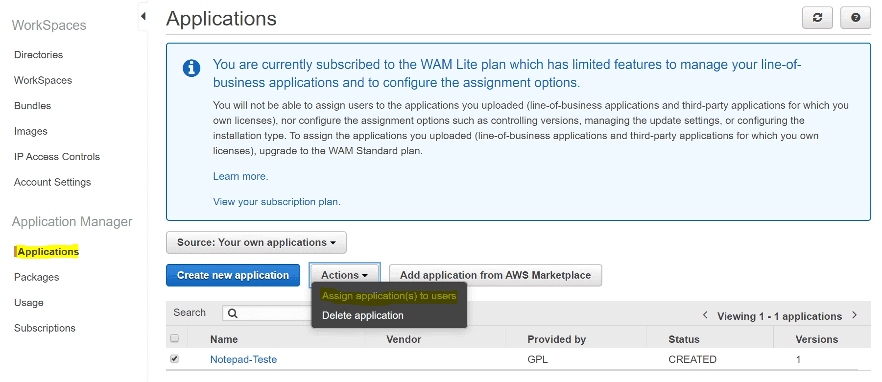 Step 6: Associating the User with the Application